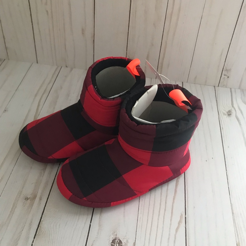 Crewcuts Red Plaid Slipper Bootie. Size 11. NWT